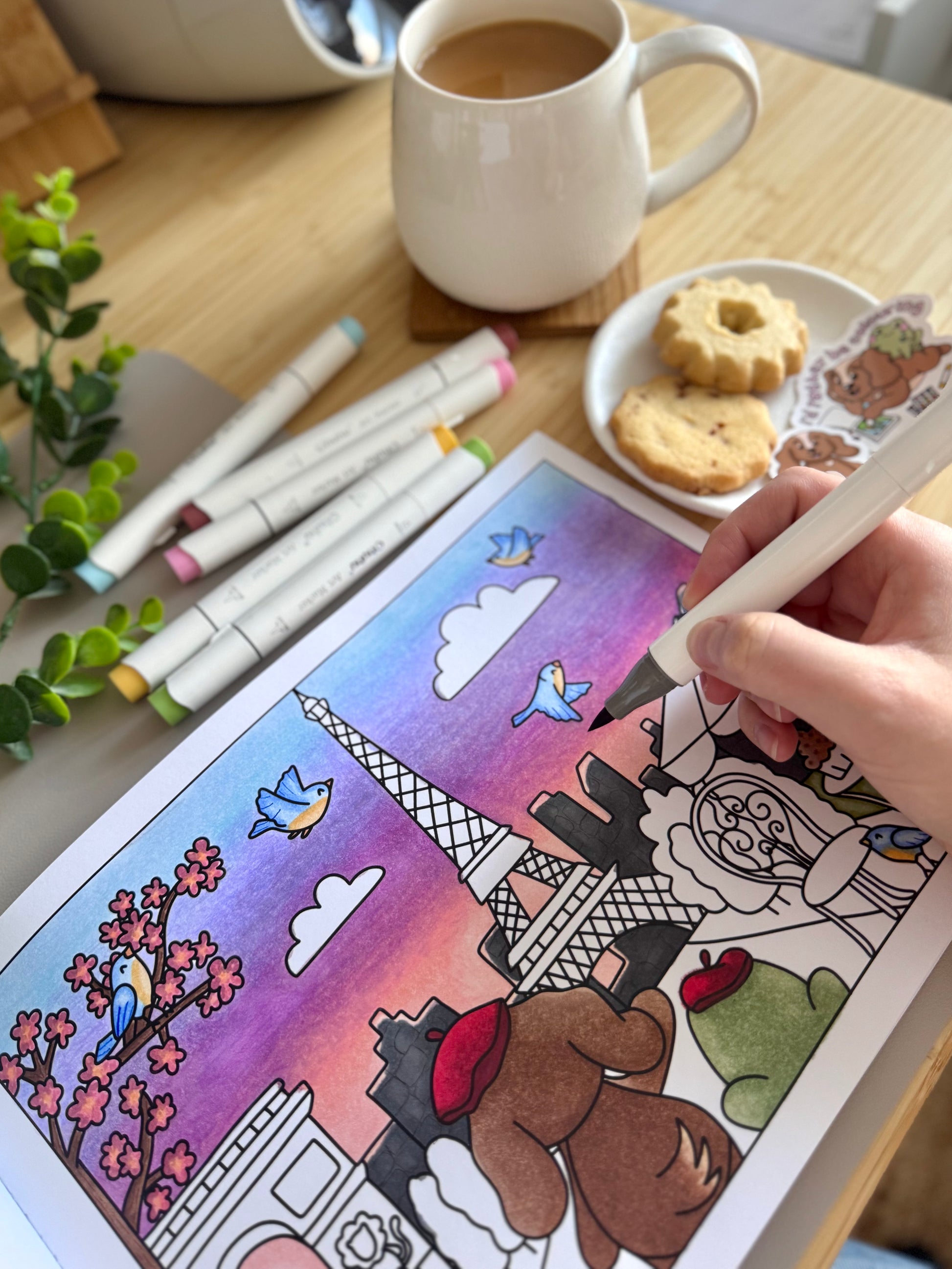 colouring book uk, cute colouring book uk, colouring book with dogs, colouring book with frogs, adult colouring book, colouring book for kids, doglet and froglet, travel colouring book, colouring book gift set