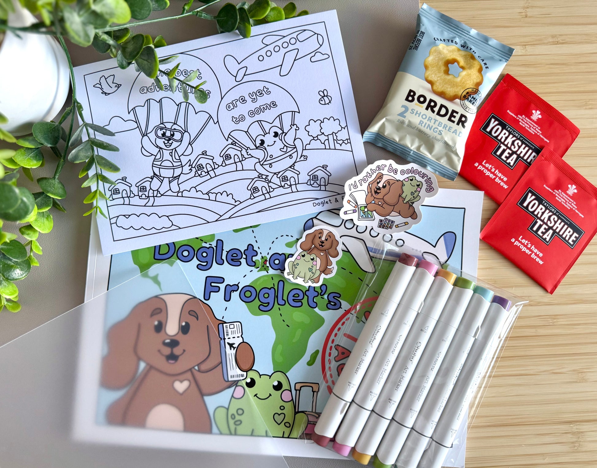 colouring book uk, cute colouring book uk, colouring book with dogs, colouring book with frogs, adult colouring book, colouring book for kids, doglet and froglet, travel colouring book, colouring book gift set