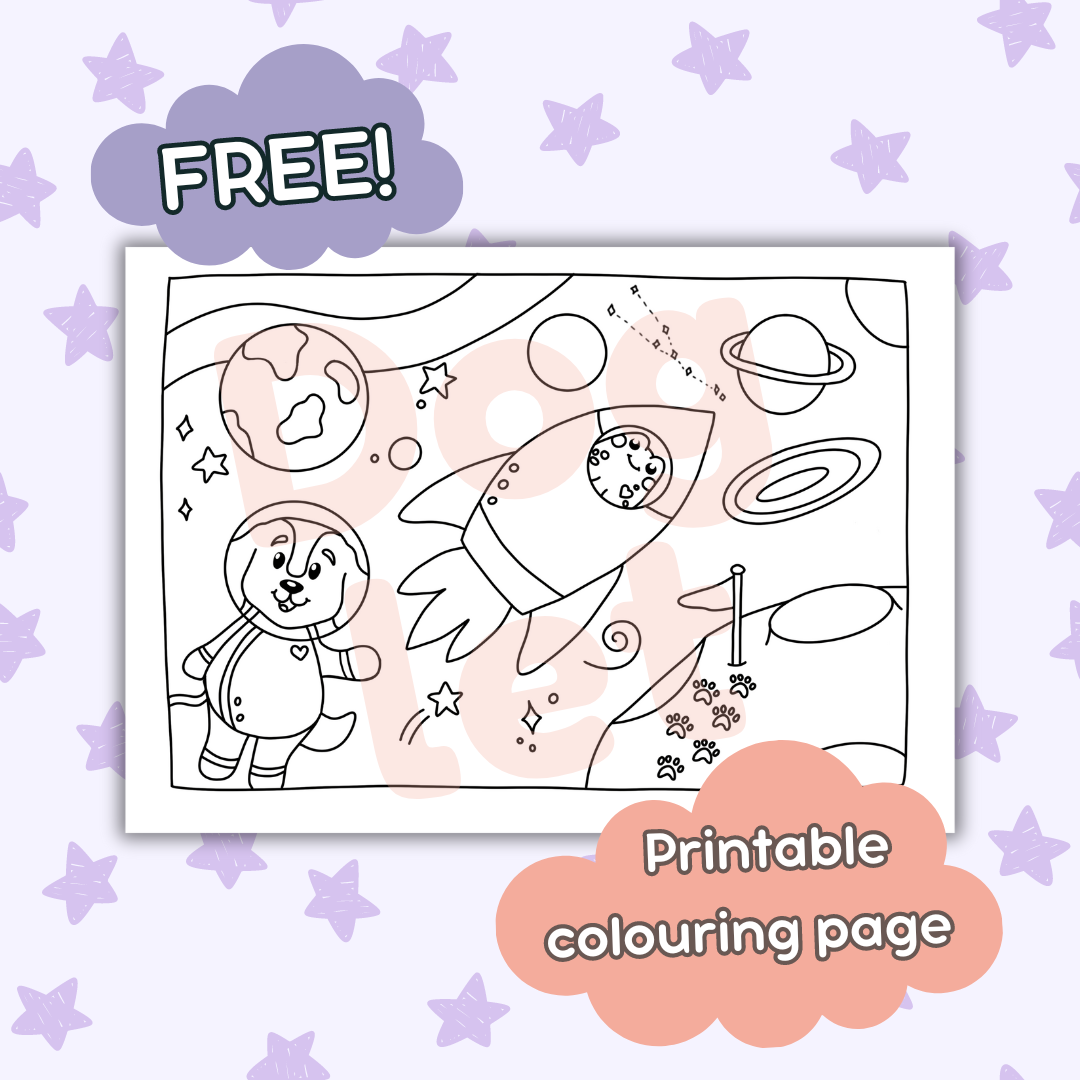 Doglet and Froglet Printable colouring pages. These digital colouring pages are cute and simple ready to download and colour straight away. Following the adventures of an adorable dog and frog, doglet and froglet downloadable colouring pages are great for adults, children and teens. Free printable colouring page