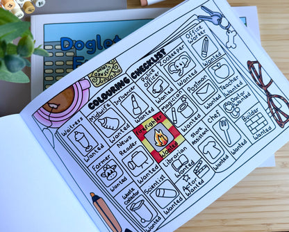 Premium A4 cardstock colouring book for adults and children in the UK featuring hand drawn Doglet and Froglet illustrations with thick bleed-resistant pages for alcohol markers
colouring book jobs uk