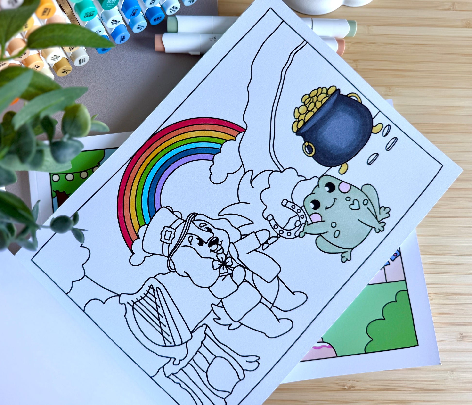 Premium A4 cardstock colouring book for adults and children in the UK featuring hand drawn Doglet and Froglet illustrations with thick bleed-resistant pages for alcohol markers
new doglet and froglet book