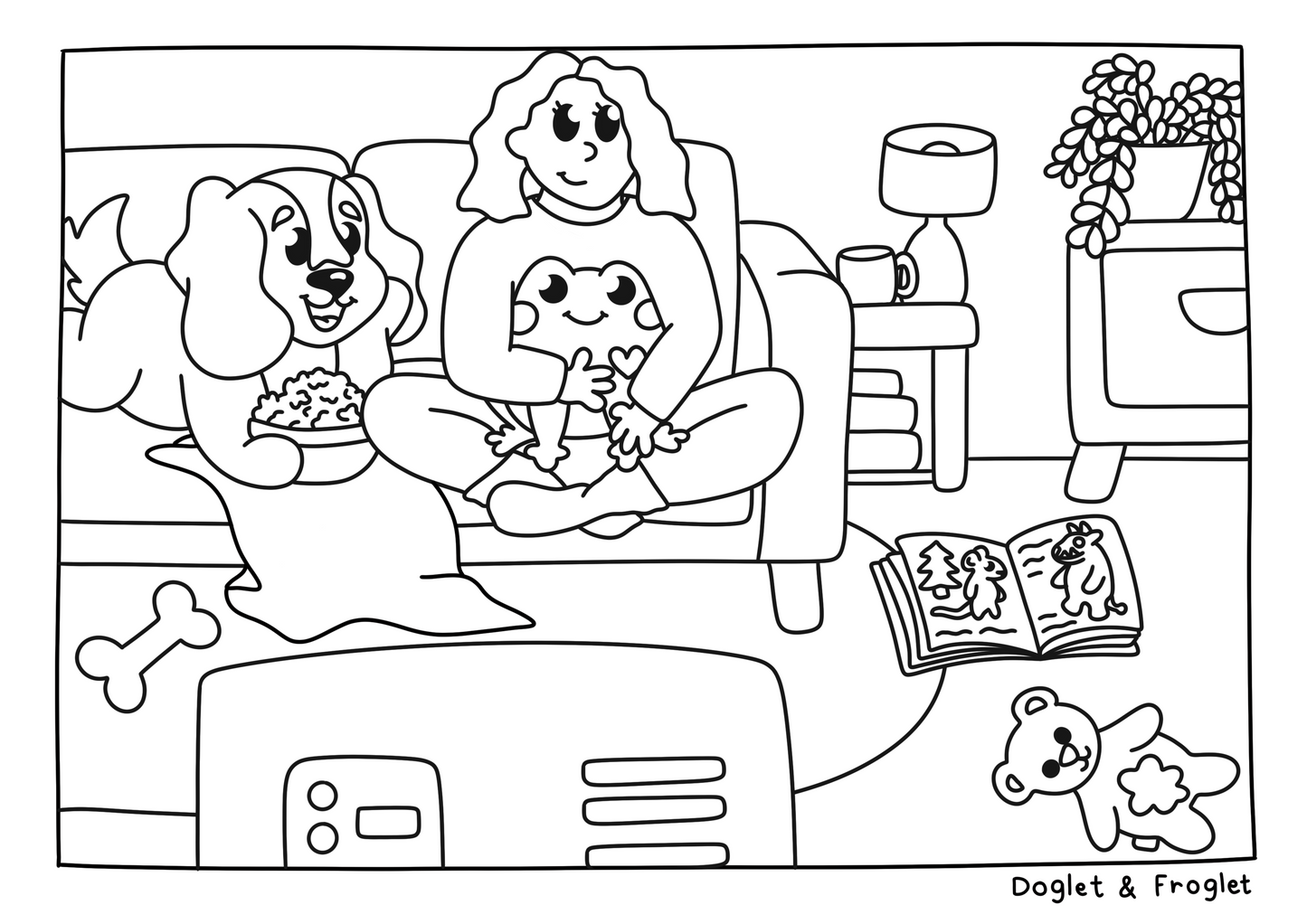 Just Us • Printable Colouring Page