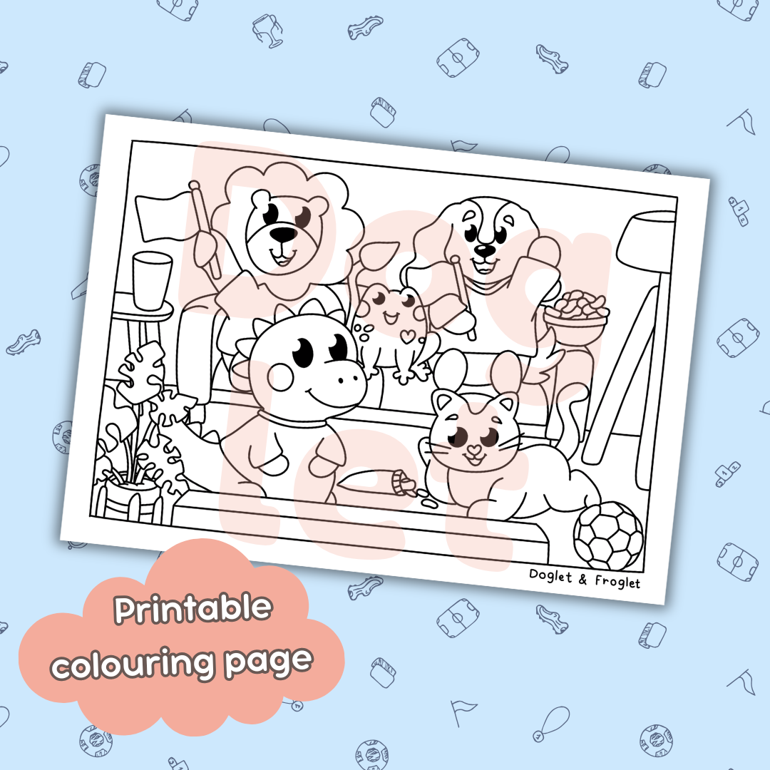 Go Team! • Printable Colouring Page