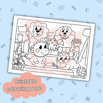 Go Team! • Printable Colouring Page